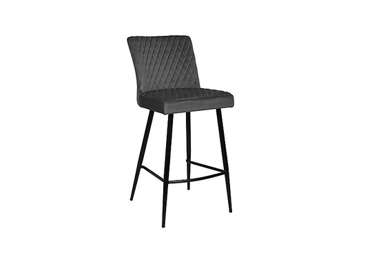 Mars Velvet Bar Stool - Grey
