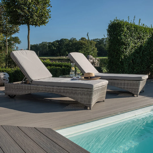 Milligan Reclining Sun Lounger with Cushions and Table