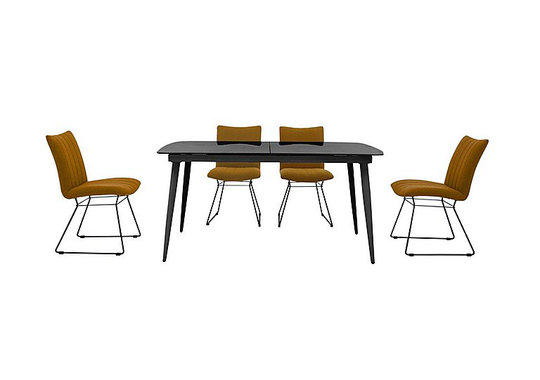 Ace Large Extending Dining Table and 4 Chairs - Yellow