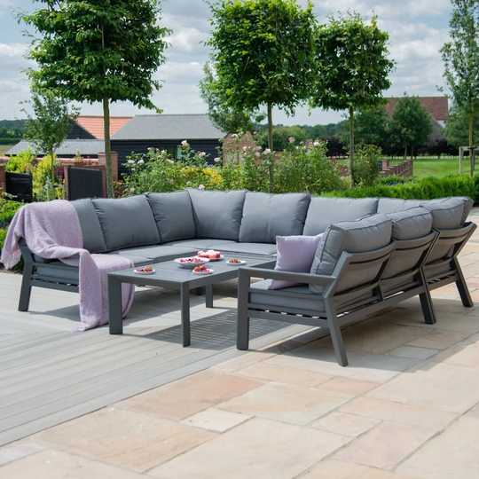 Briceyda U-Shaped Aluminium Corner Sofa Set - Grey
