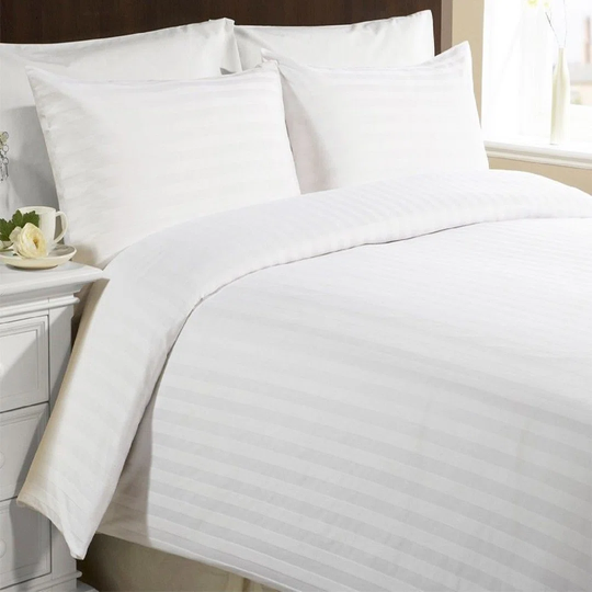 Milosz satin stripe cotton duvet cover set