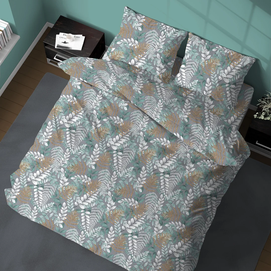 Grey/Green/Brown Duvet Cover Set