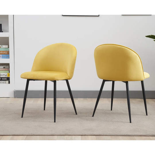 Babsy Velvet Dining Chair 2pcs Grey
