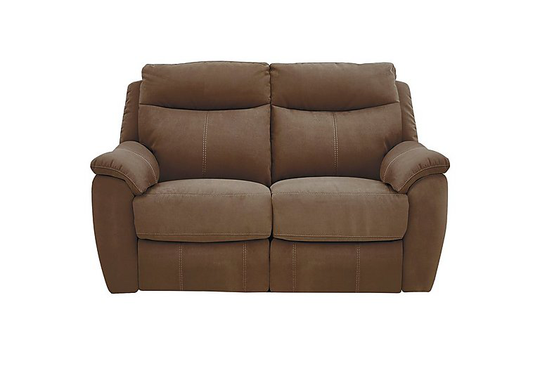 Snug 2 Seater Fabric Power Recliner Sofa - Brown