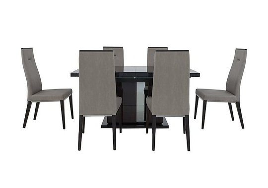 ALF - Avellino Extending Dining Table and 6 Dining Chairs - 250-cm - Grey