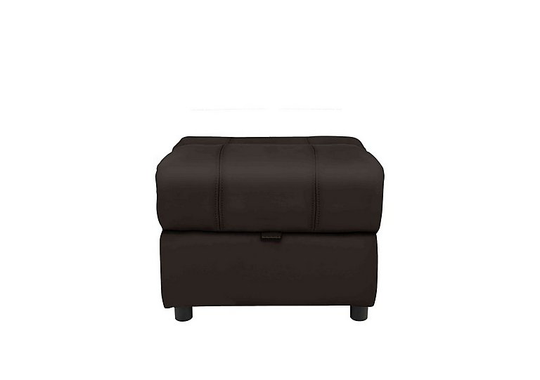 Moreno Leather Storage Footstool - Brown- World of Leather
