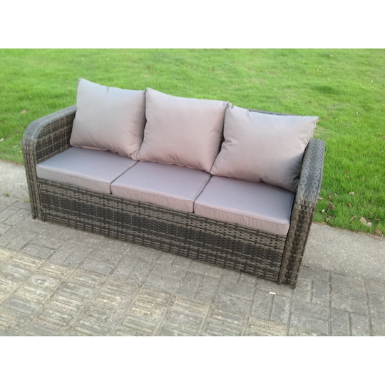 Emmie 177Cm Wide Outdoor Wicker Garden Sofa with Cushions
