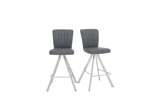 Vegas Pair of Faux Leather Swivel Barstools