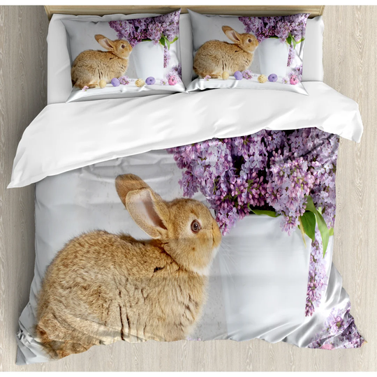 Samuel White/Purple/Brown 100% Brushed Microfibre Duvet Cover Set