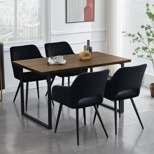 2 X Dining Chairs, Velvet Upholstered Kitchen Counter Chair, Lounge Reception Chairs For Dining Room, Grey