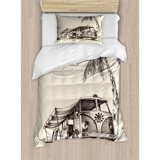 Sousa Black/Ivory 100% Brushed Microfibre Duvet Cover Set