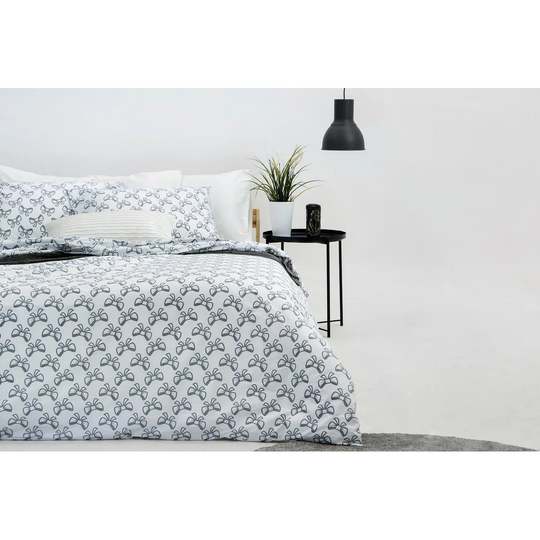 Frank Grey Knot Printed 100% Cotton Duvet Cover Set Valentines Day Gift Luxury Quilt Cover Set