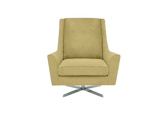 Legend Fabric Designer Swivel Chair - Yellow