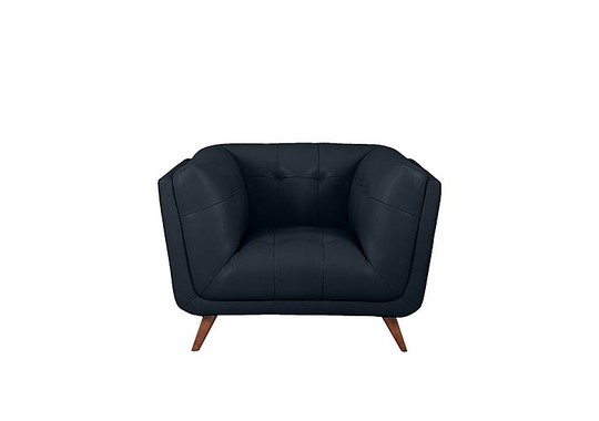 Rene Leather Armchair - Blue