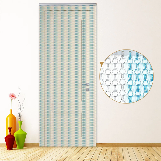 90*214.5cm Aluminium Metal Chain Strip Curtain Fly Pest Insect Control Decoration Door Screen