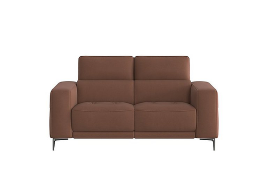 Adama 2 Seater Fabric Power Recliner Sofa with Telescopic Headrests - Brown