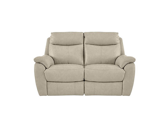 Snug 2 Seater Fabric Manual Recliner Sofa - Cream