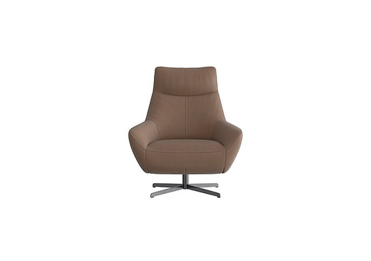 Galaxy Fabric Swivel Chair - Brown- World of Leather