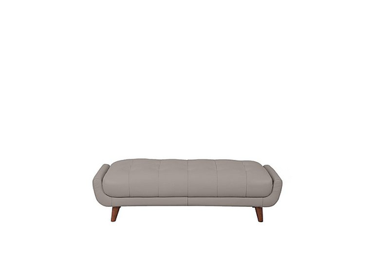 Rene Large Leather Footstool - Grey