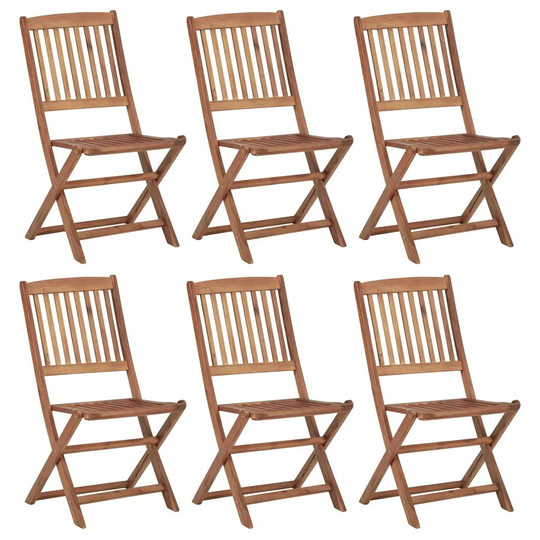 Ameil Folding Garden Chairs 6 Pcs Solid Acacia Wood