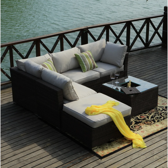 Vandenberg 5 Seater Rattan Sofa Set