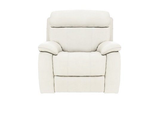 Moreno Leather Armchair - White- World of Leather
