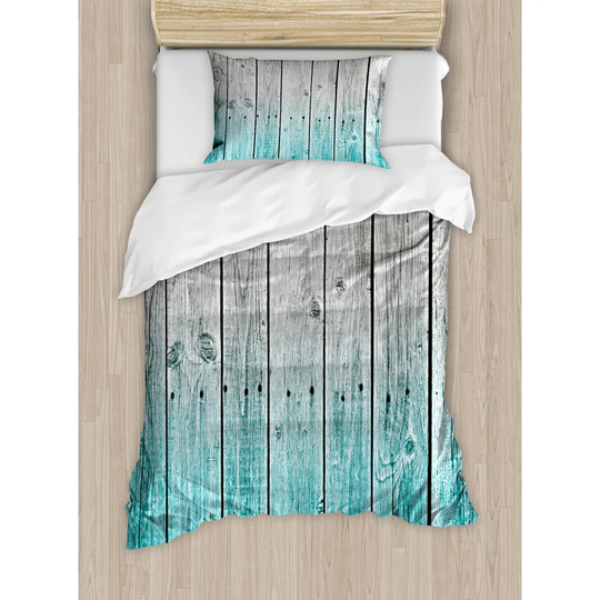 Spaulding Turquoise/Grey 100% Brushed Microfibre Duvet Cover Set