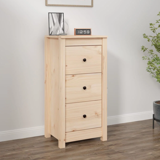 Boxrah 40 Cm Wide 3 Drawer Pine Wood Sideboard