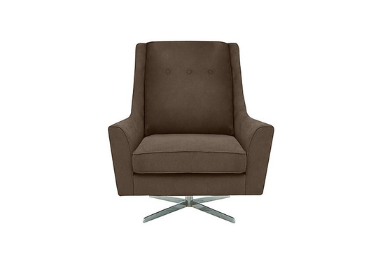 Legend Fabric Designer Swivel Chair - Brown