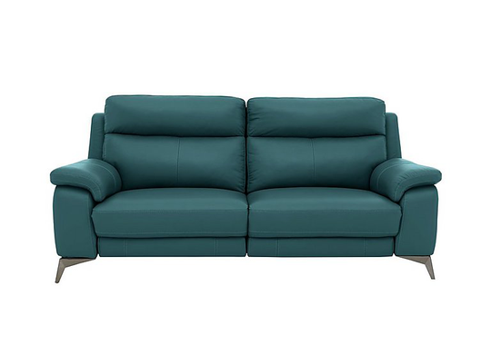 Missouri 3 Seater Leather Recliner Sofa with Power Headrest - Green- World of Leather