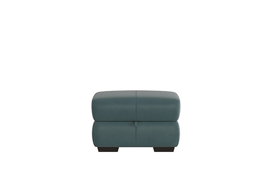 Elixir Leather Storage Footstool - Green- World of Leather