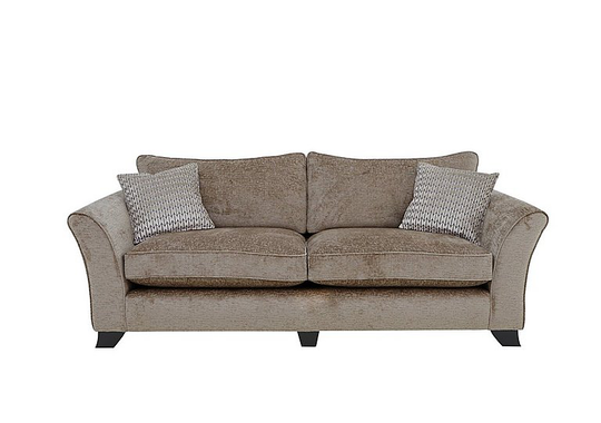 Sasha 4 Seater Classic Back Sofa - Brown