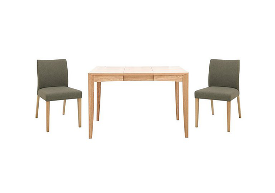 Duplex Small Extending Dining Table with 2 Upholstered Chairs