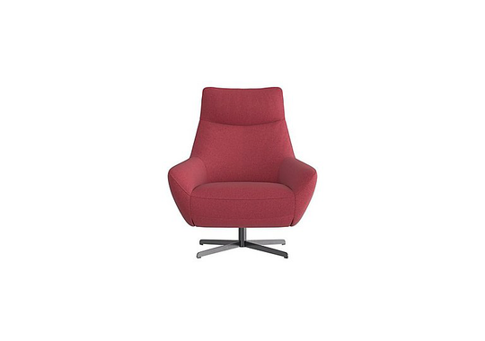 Galaxy Fabric Swivel Chair - Red- World of Leather