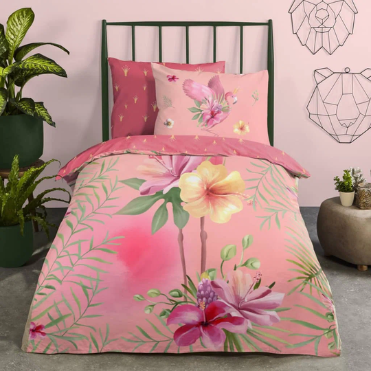 Good Morning Kids Duvet Cover Queen Pink