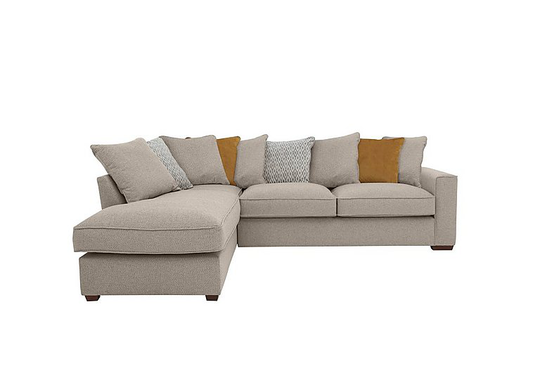 Cory Fabric Corner Chaise Scatter Back Sofa Bed - Natural