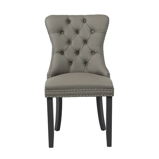 Lady Dining Chair In Faux Leather - Taupe