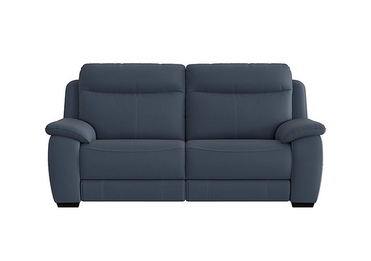 Starlight Express 3 Seater Leather Power Recliner Sofa - Blue- World of Leather