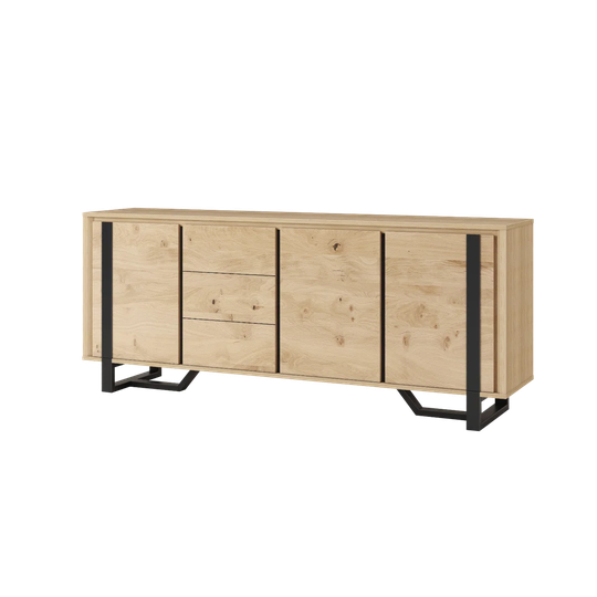 Ulvi 220 Cm Wide Oak Solid Wood Sideboard