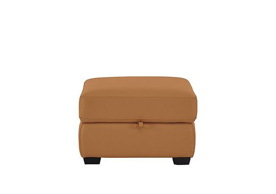 Compact Collection Petit Leather Storage Footstool - Yellow- World of Leather