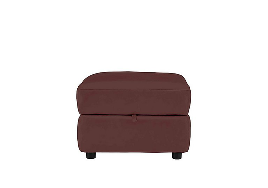 Relax Station Revive Leather Storage Footstool - Red- World of Leather
