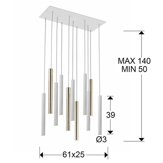 Kuhlmann 11 - Light Cluster Cylinder LED Pendant