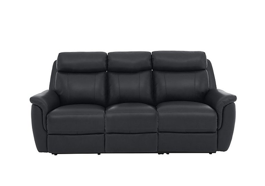 Orlando 3 Seater Leather Power Recliner Sofa with Power Headrests - Grey