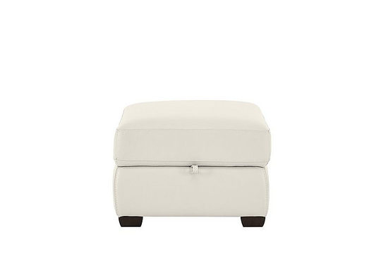 Chicago Leather Storage Stool - White- World of Leather