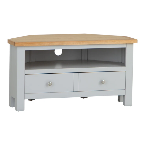 Assembled Corner TV Unit With Drawer Light Grey