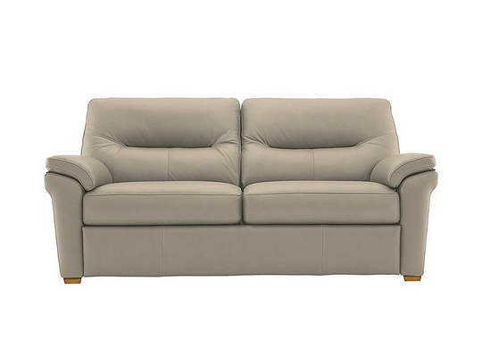 G Plan - Seattle 3 Seater Leather Sofa - Beige