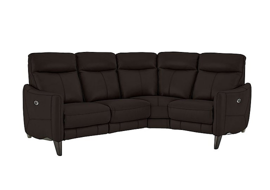 Compact Collection Petit Leather Corner Sofa - Brown- World of Leather