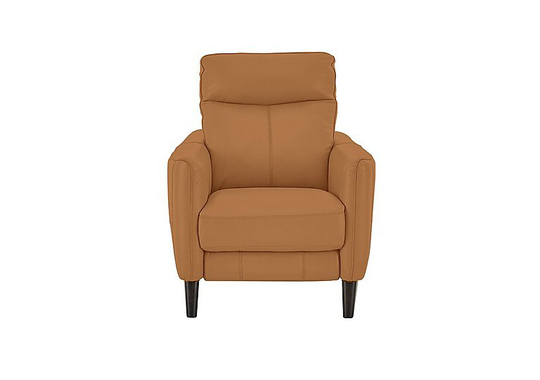 Compact Collection Petit Leather Recliner Armchair - Yellow- World of Leather