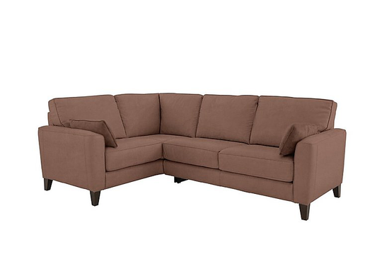 Brondby Small Fabric Corner Sofa - Brown