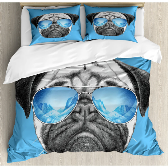 Chang Blue/Black Microfiber 350 TC Modern & Contemporary Duvet Cover Set